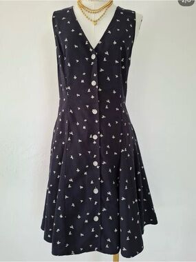 Universal Thread Navy Blue Mini Dress with White Floral Print
